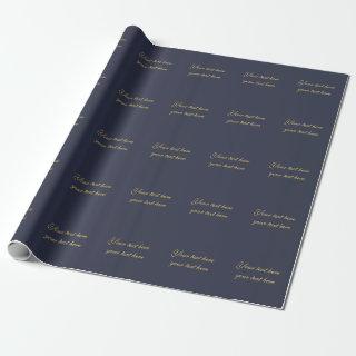 Blue Gold Professional Trendy Minimalist Own Text