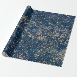 Blue & Gold Splatter Glam Modern
