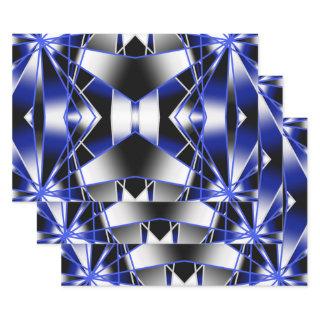 Blue Gradient Filled Mechanical Drawing Mosaic  Sheets