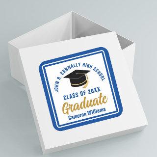 Blue Graduate 2024 Personalized Graduation Party Square Sticker