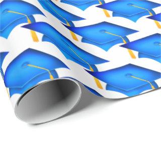 blue graduation hats with gold tassel
