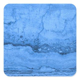 Blue Granite pattern blue marble blue rock stone Square Sticker