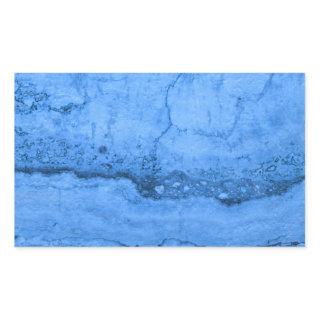 Blue Granite pattern, blue marble, blue stone Rectangular Sticker