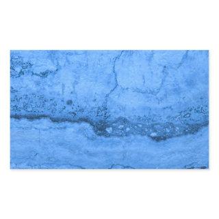 Blue Granite pattern, blue marble, blue stone Rectangular Sticker