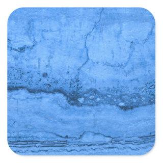 Blue Granite pattern, blue marble, blue stone Square Sticker