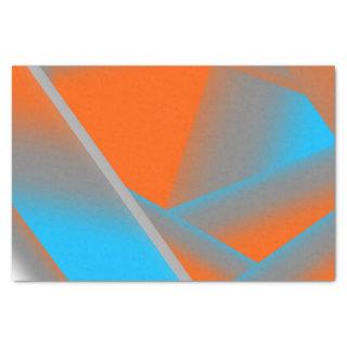 Blue Gray Orange Ombre Geometric Abstract Art Tissue Paper