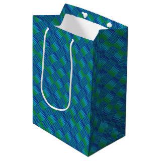Blue Green Comb Kente K16 Medium Gift Bag
