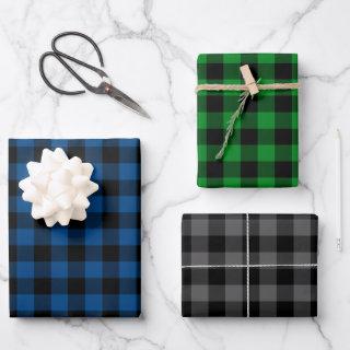 Blue Green & Gray Buffalo Plaid  Sheets