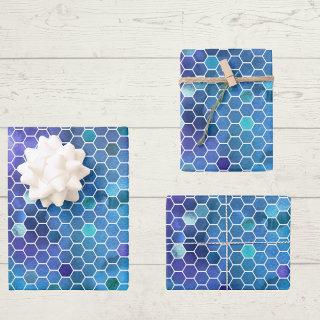 Blue Green Honeycomb Pattern  Sheets