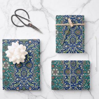 Blue Green Orange Teal Ornate Arabic Pattern  Sheets