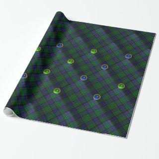 BLUE GREEN SCOTTISH TARTAN ,SAPPHIRE EMERALD GEMS