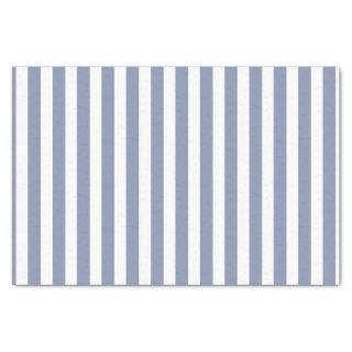 Blue grey and white candy stripes tissue paper