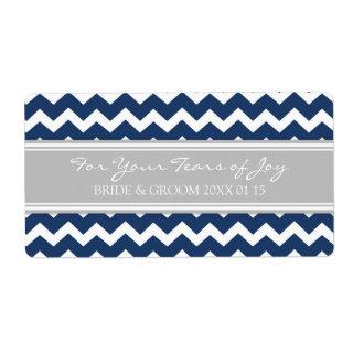Blue Grey Chevron Cry Packet Wedding Labels