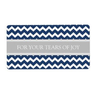 Blue Grey Chevron Cry Packet Wedding Labels