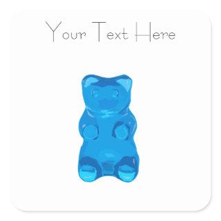 Blue Gummybear Illustration Square Sticker