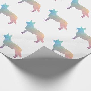 Blue Heeler Dog Breed Silhouette Geo Pastel