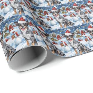 Blue Heeler Dog Winter Wonderland Christmas Joy