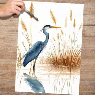 Blue Heron 3 Decoupage Paper
