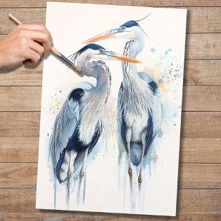 Blue Herons 2 Decoupage Paper
