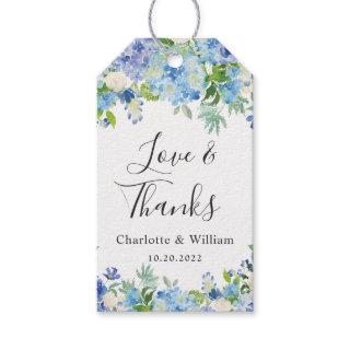 Blue Hydrangea  Greenery Gift Favor Tag Thank You