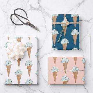 Blue Ice Cream with Sprinkles Modern Colorful Cute  Sheets
