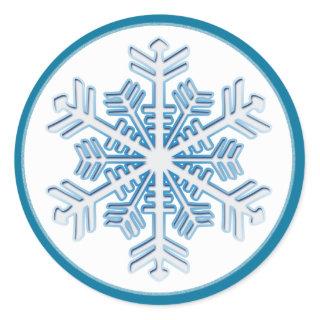 Blue Ice Crystal Snowflake Sticker