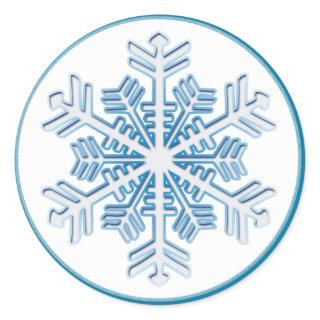 Blue Ice Crystal Snowflake Sticker