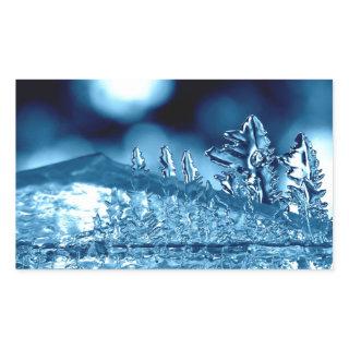 Blue Ice Photograph Rectangular Sticker