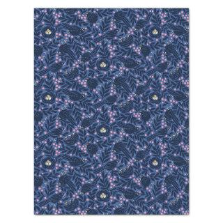 Blue Illustrated Bird with Golden Eggs Decoupage Tissue Paper