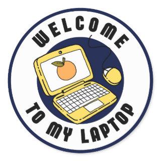 Blue Illustration Laptop Sticker