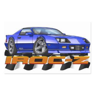 Blue IROC Z Rectangular Sticker