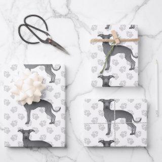 Blue Italian Greyhound Cartoon Dogs With Paws  Sheets