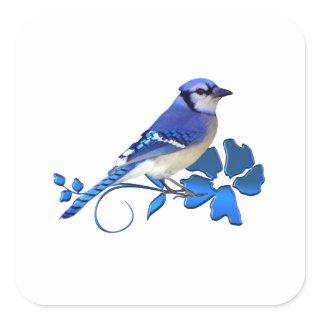 Blue Jay Bird Square Sticker