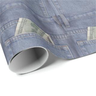 Blue Jean Money Pocket Gift Wrap