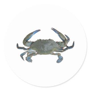 Blue "Jimmy" Crab Classic Round Sticker