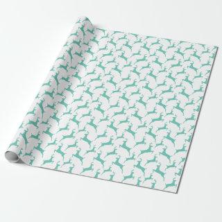 Blue Jumping Deer Christmas Pattern