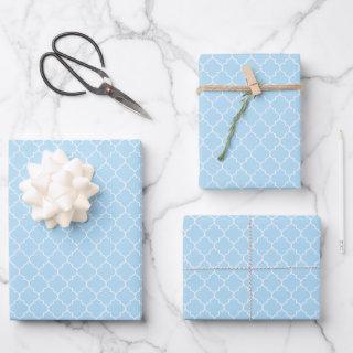 Blue Latticework, Quatrefoil, Moroccan Trellis  Sheets