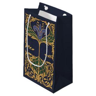 Blue Lily Art Nouveau Dark Academia Small Gift Bag