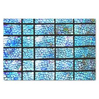 Blue Lined Stained Glass Effect Decoupage Tissue Paper