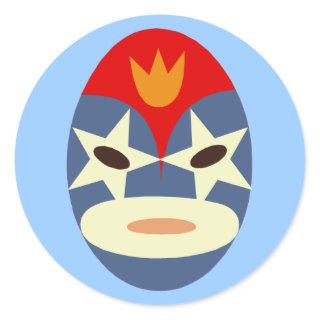 Blue Lucha Libre Mask Classic Round Sticker