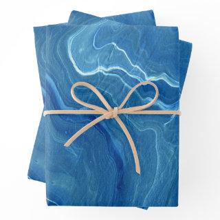 Blue Marble Agate Abstraction  Sheets