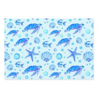 Blue Marine Life - Turtles, Fish and Seashells   Sheets