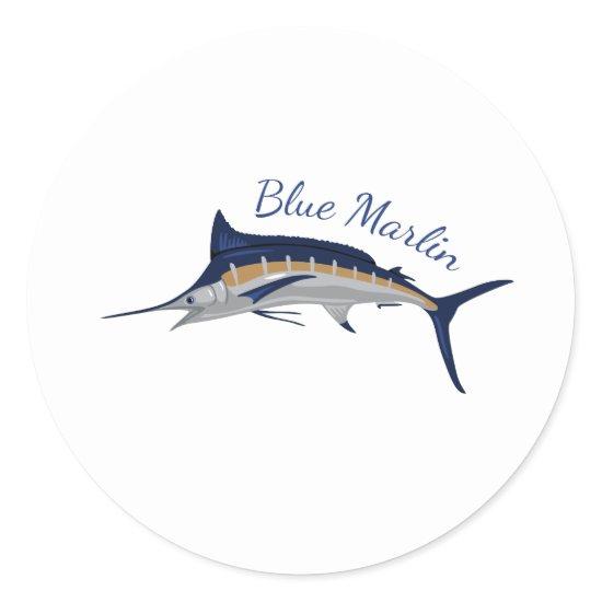 Blue Marlin Classic Round Sticker