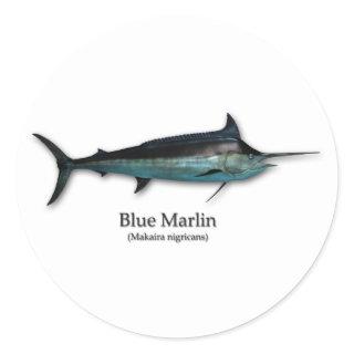 Blue Marlin Classic Round Sticker