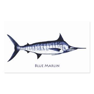 Blue Marlin Logo Rectangular Sticker