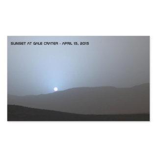 Blue Martian Sunset Rectangular Sticker