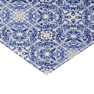 Blue Mediterranean Small Tiles - Hand Painted Look Tissue Paper