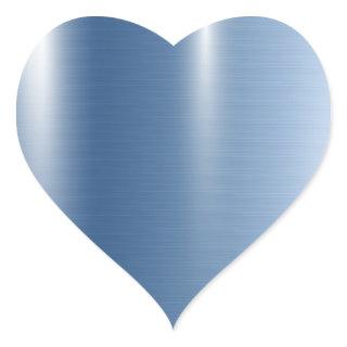 Blue Metallic Wedding Baby Shower Birthday Heart Heart Sticker