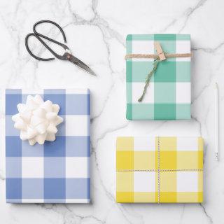 Blue | Mint Green | Yellow Gingham Check Plaid  Sheets