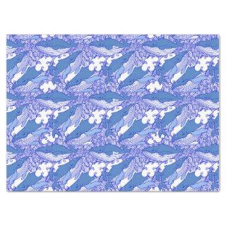 Blue Monochromatic Humpback Whale Tissue Paper